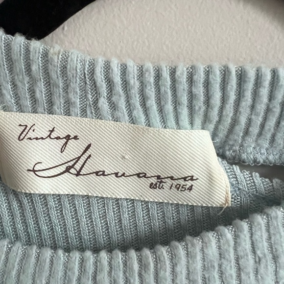 Vintage Havana Blue Off-the-Shoulder Sweater Relaxed Fit, Size S - Picture 3 of 3